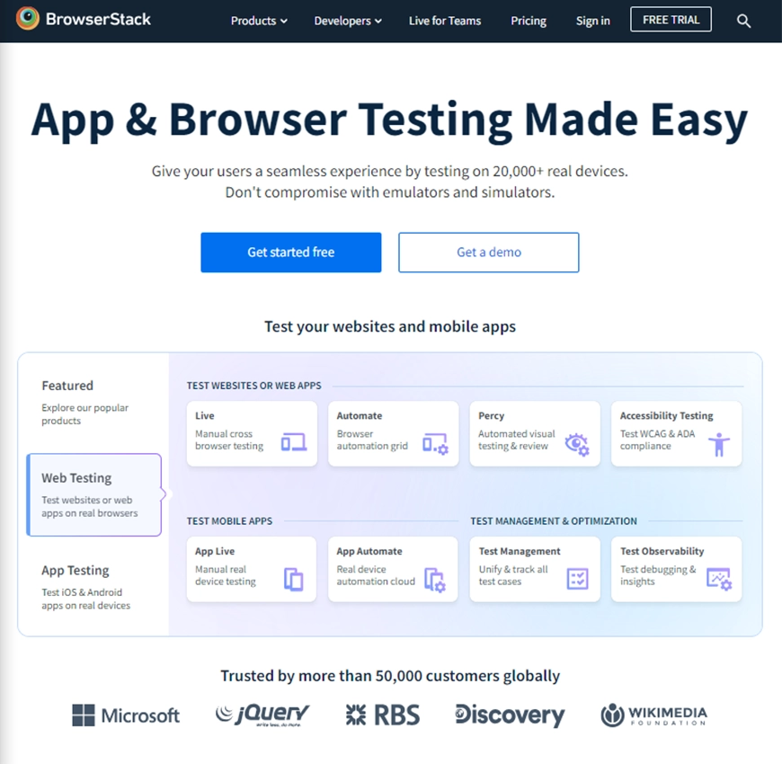 Browser Stack Testing Tool For staging site