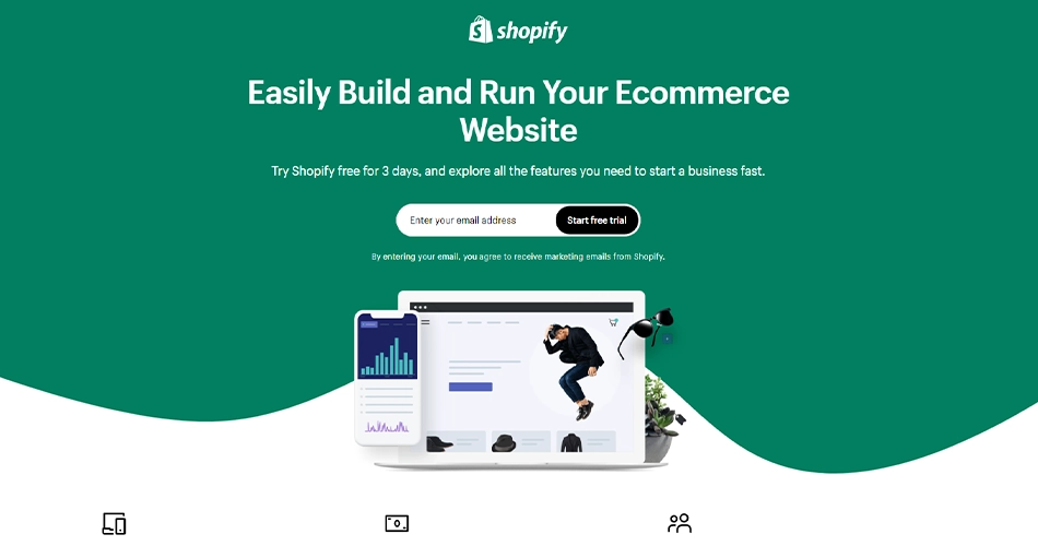 Best eCommerce website building platform : Shopify