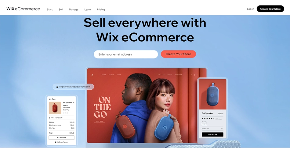Best eCommerce platform for creating business website : Wix
